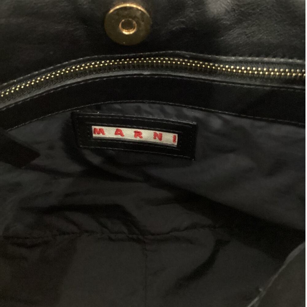 Marni Flap Bag Studded Strap Messenger Bag In Off White And Black Rare Color - Picture 7 of 7